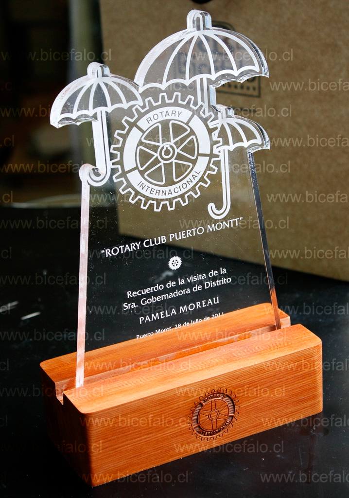 Trofeo Rotary acrilico madera